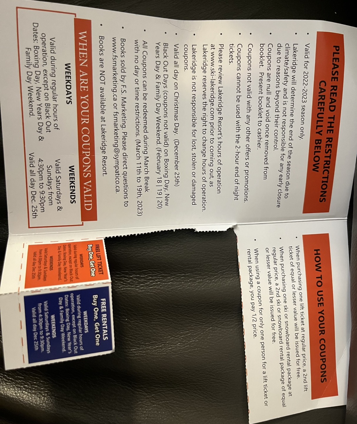 Ski coupon book - Lakeridge Ski Resort - photo 2