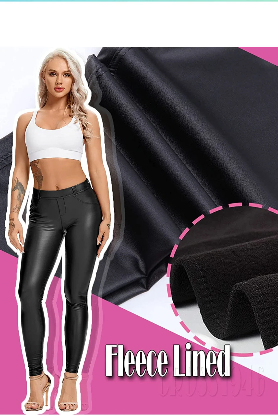 Women's Sexy Faux Leather Leggings, Lifting butt effect image indicator(2)