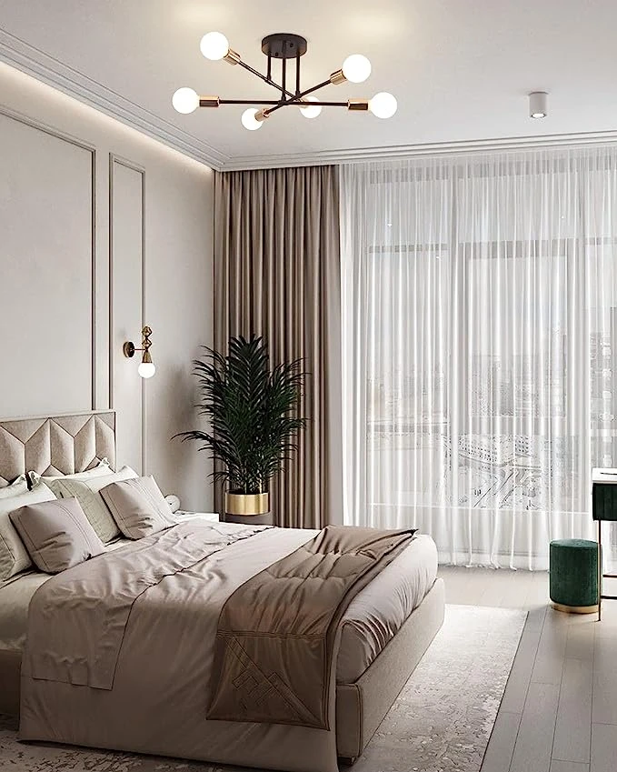 Black SHAWA semi flushmount ceiling fixture. - photo 3