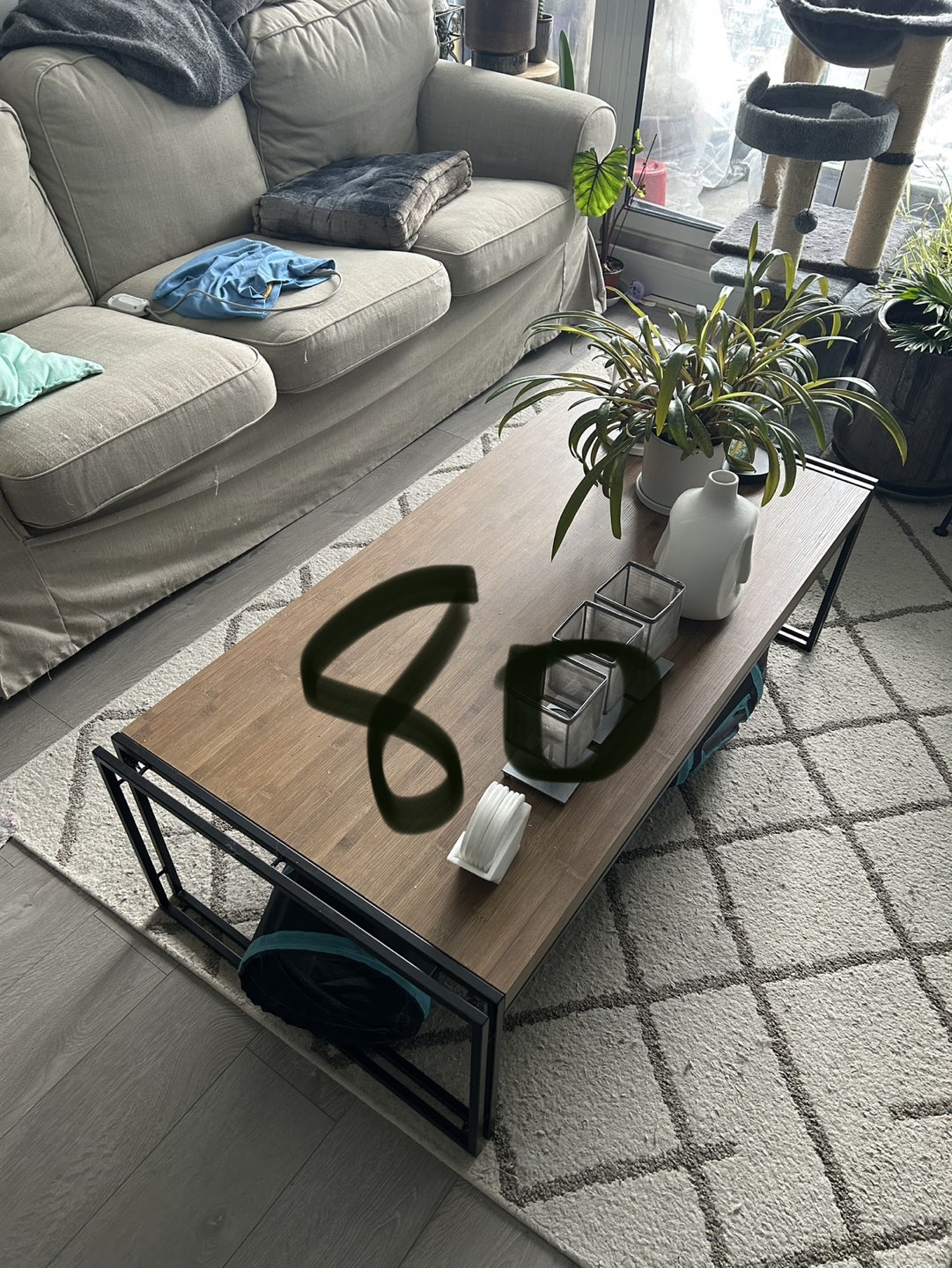 Wood style coffee table