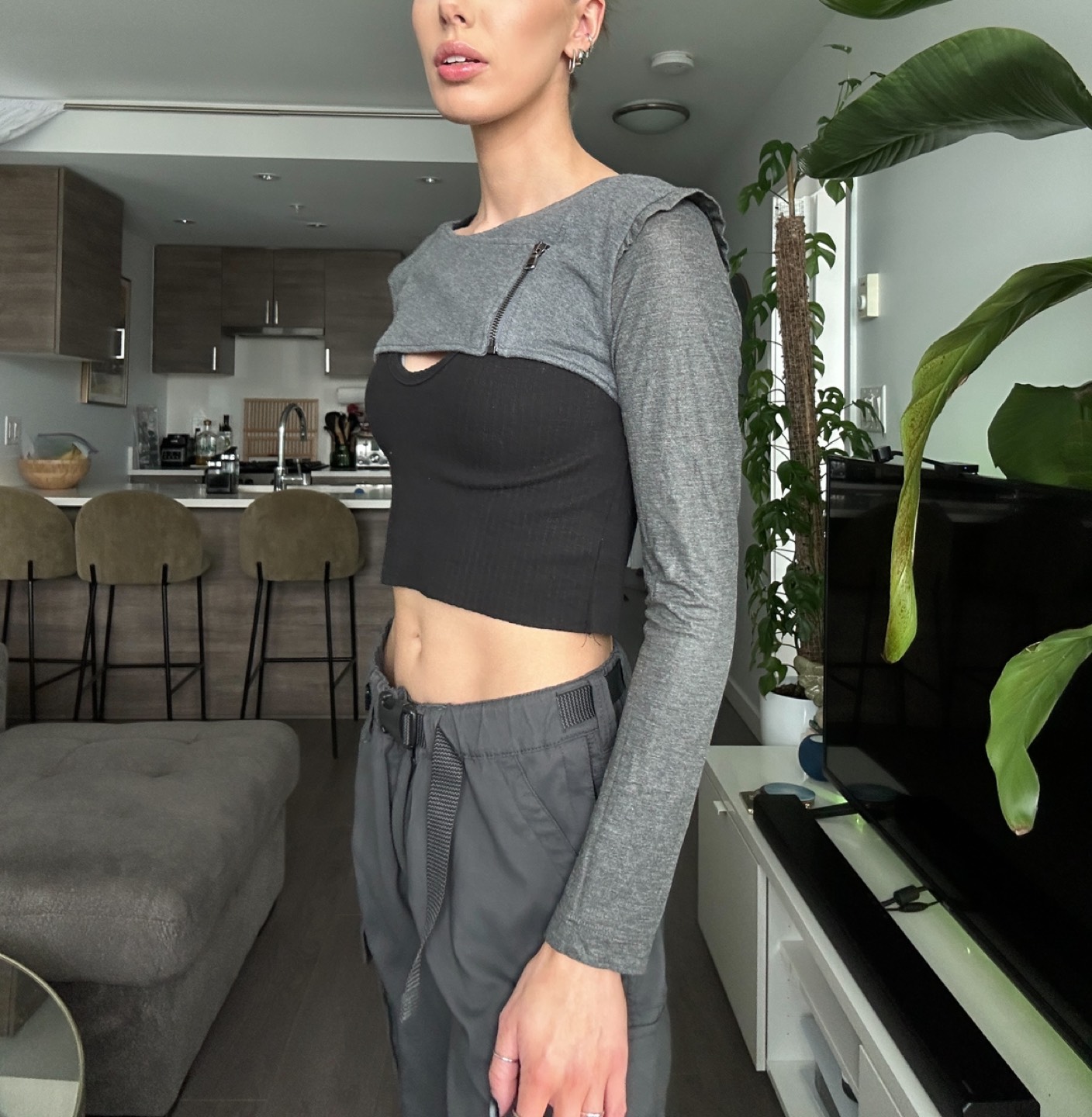 grey diesel bolero shrug - photo 4