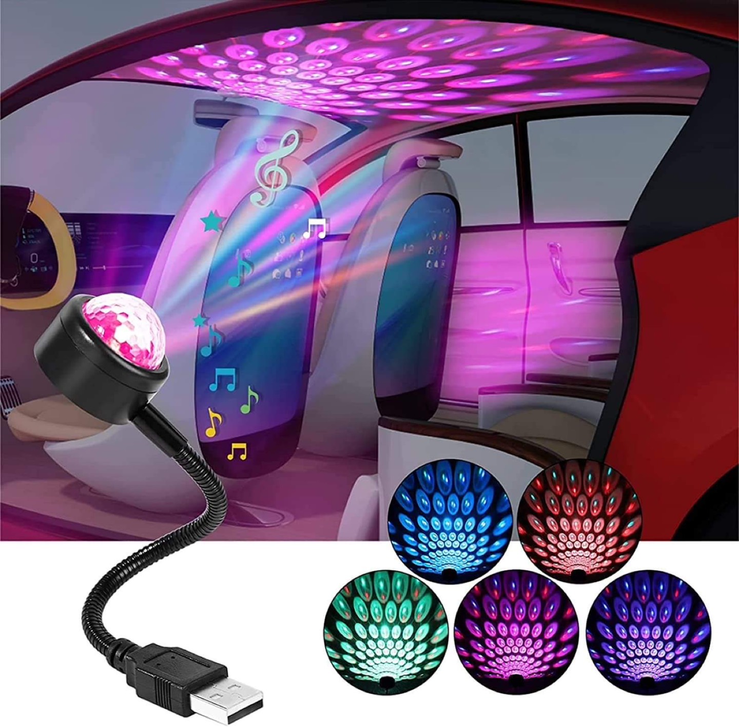 USB Music Rhythm Magic Stage LED Lamp image indicator(6)