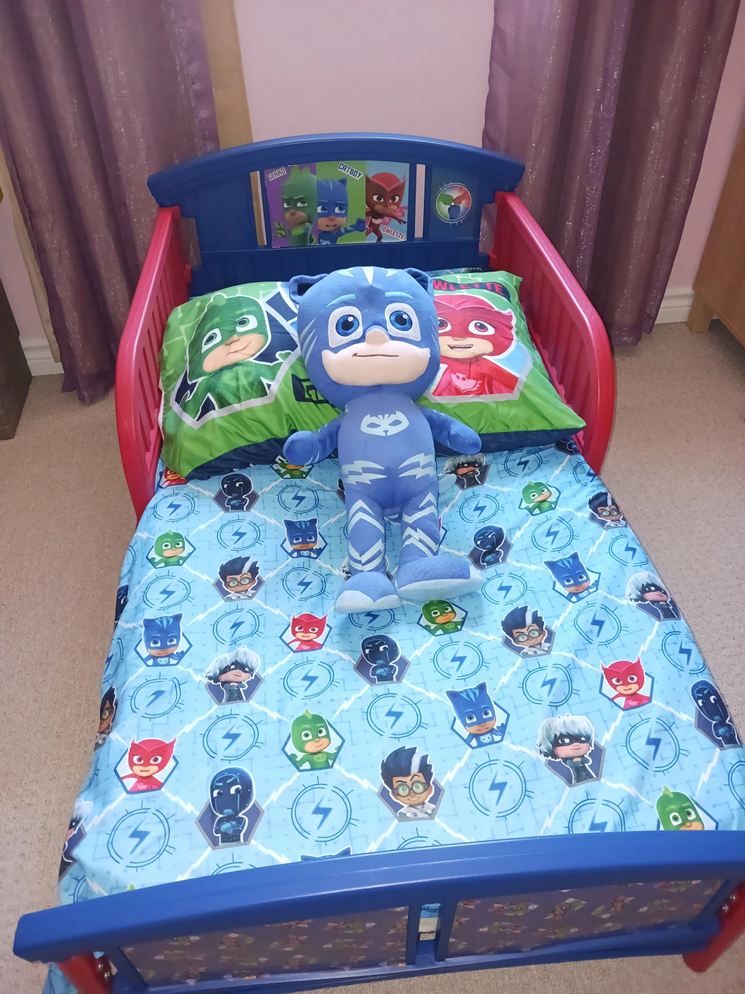 pj mask  toddler bed and matress