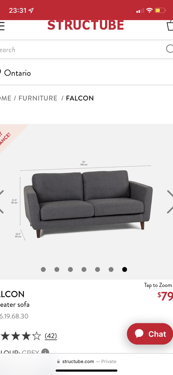 Structube Falcon 3-Seater Couch - photo 2