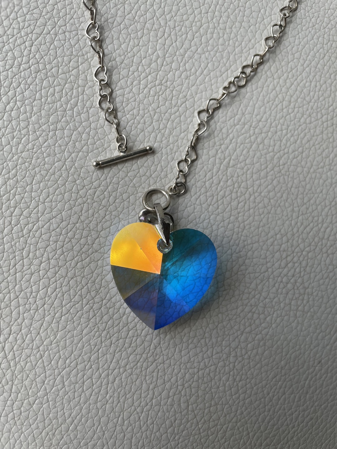 Swarovski Heart-shaped Crystal Toggle Sterling Silver Pendant - photo 4