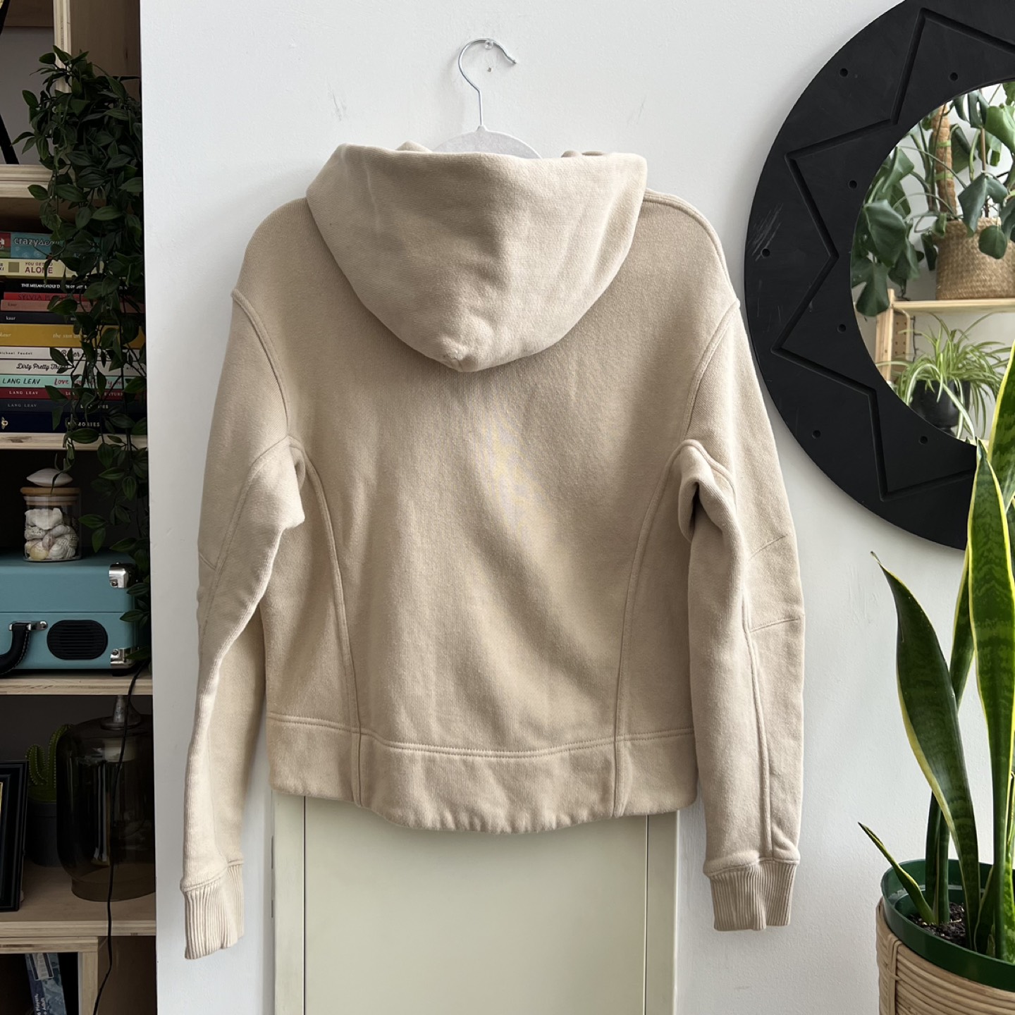 Beige dropped shoulder hoodie image indicator(2)