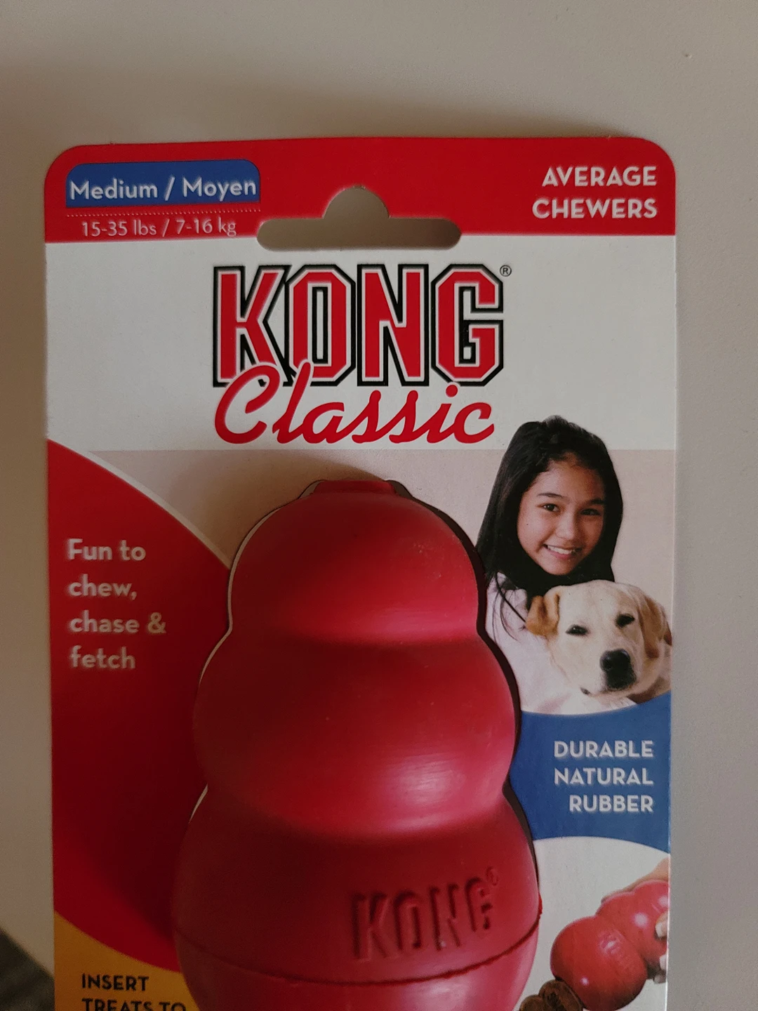 Kong Classic DOG TOY Treat Dispensing - Medium 15-35lbs dog image indicator(2)