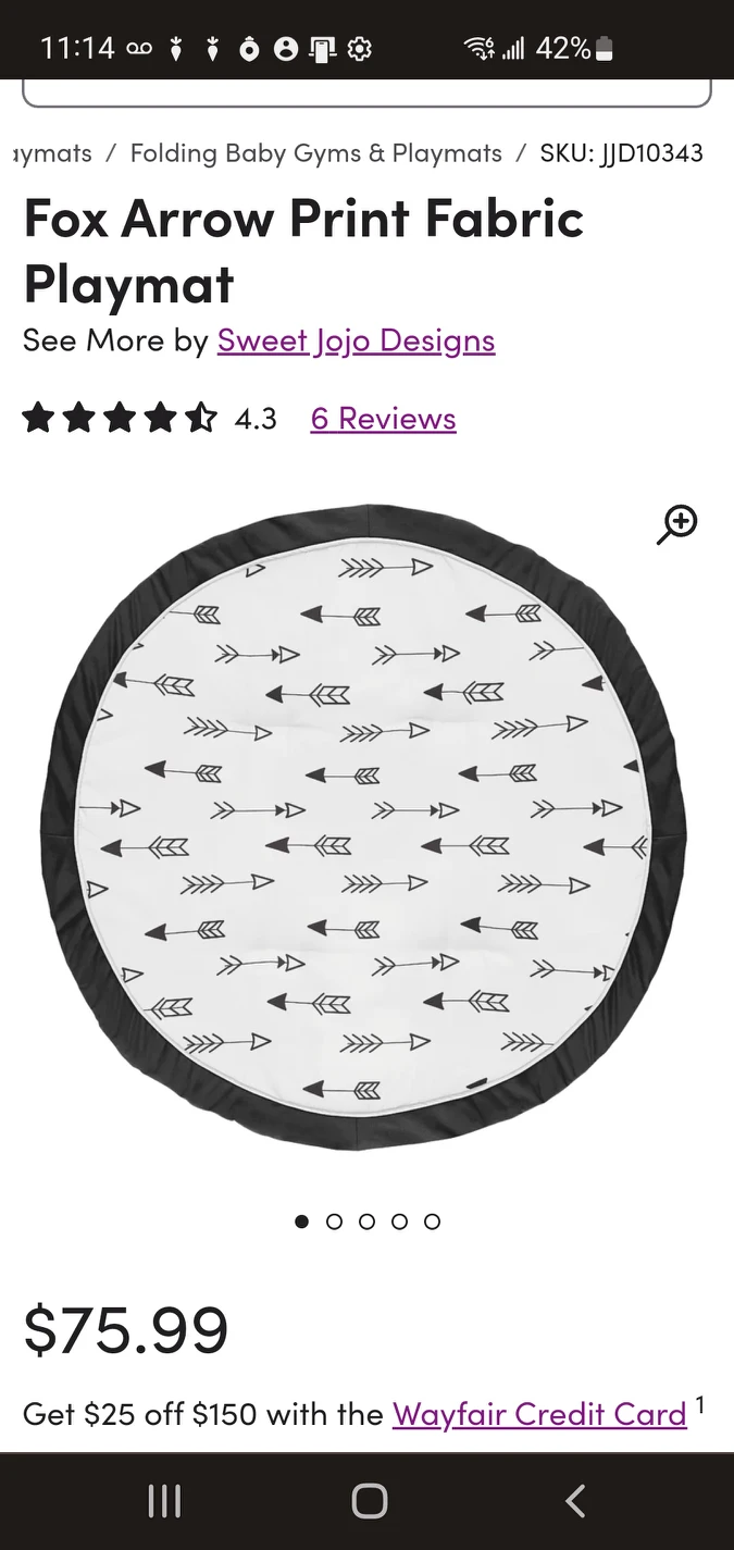 Fox Arrow Print Fabric Play Mat - Sweet Jojo Designs - photo 4
