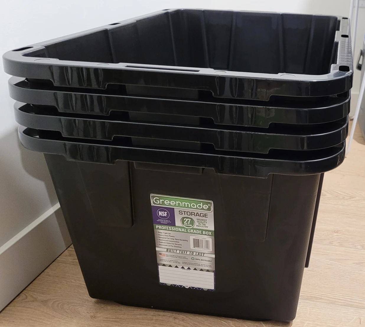 ($200->$40)  이사박스 storage totes containers 27gallon - photo 2