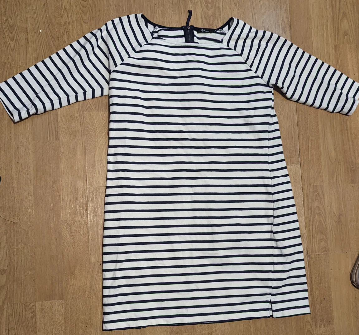 White & Black Striped Dress thumbnail