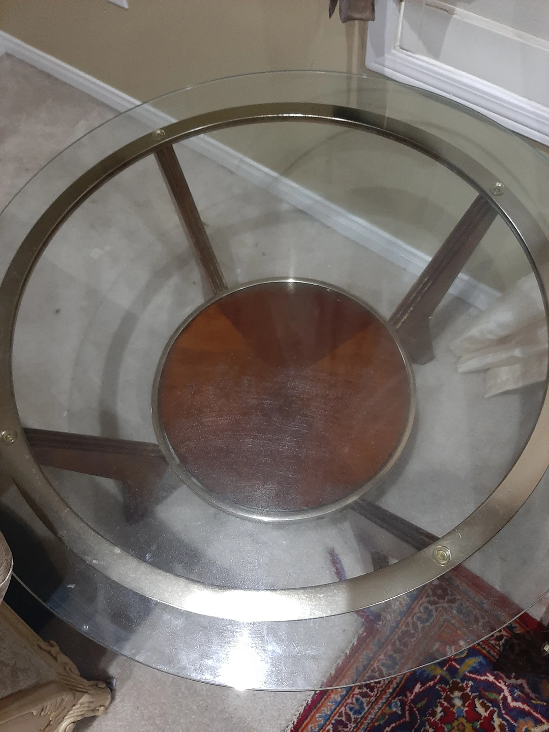 glass top coffee table - photo 2