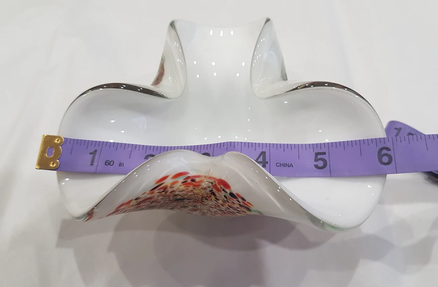 Murano Abstract  Multicolored Italian Art Glass Bowl image indicator(3)