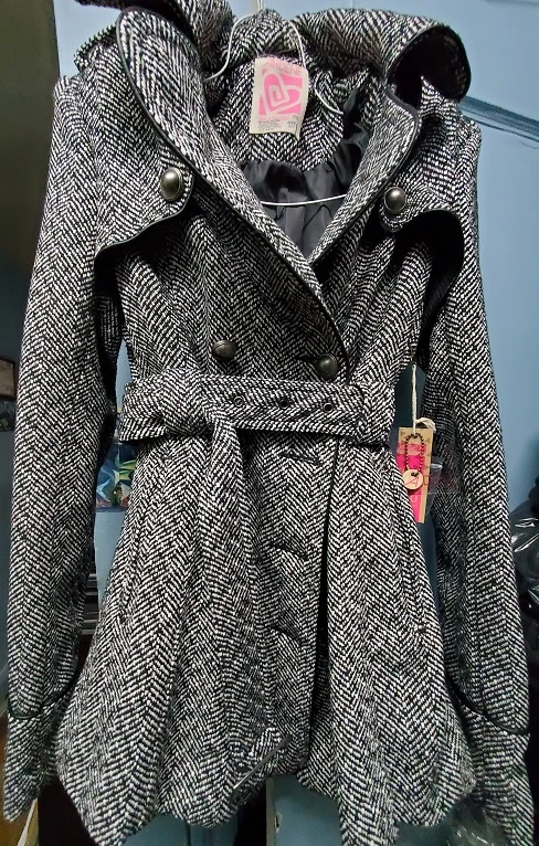 Grey winter peacoat thumbnail