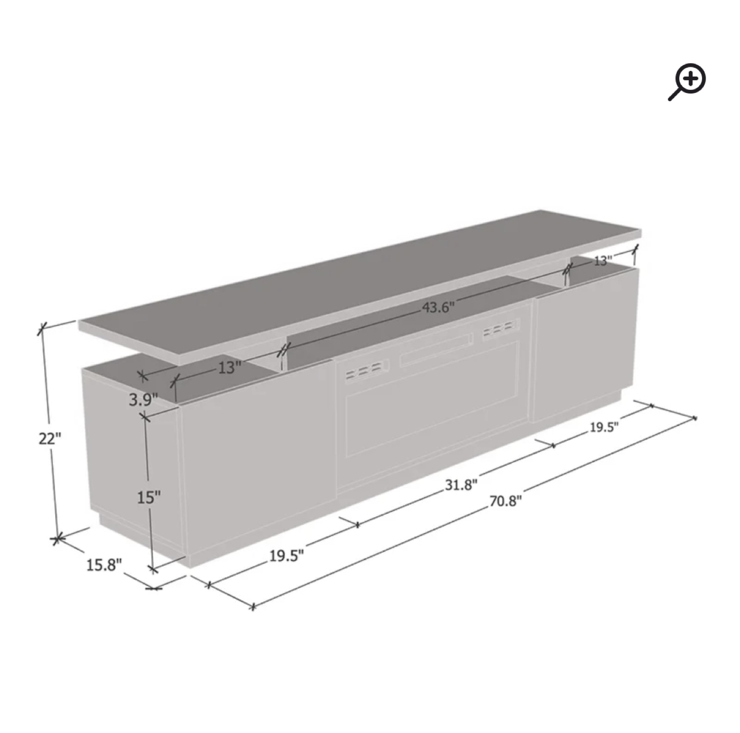 LED colour Fireplace/ TV stand - photo 5