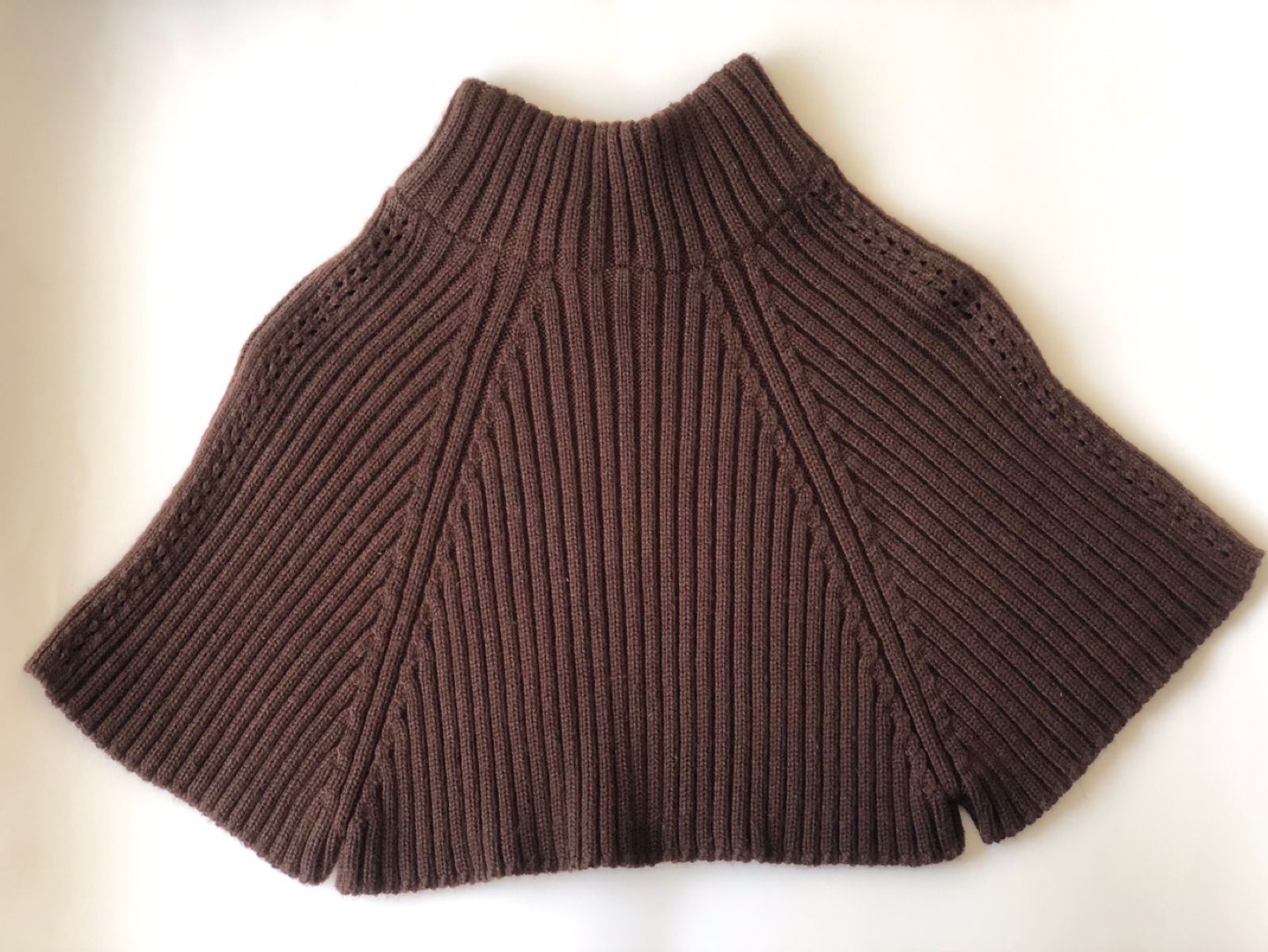 Dark Brown Poncho, one size, outlander style, crochet, vintage. - photo 2