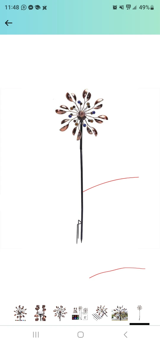 Wind Spinner Outdoor Metal - Multi-Color Seasonal LED thumbnail