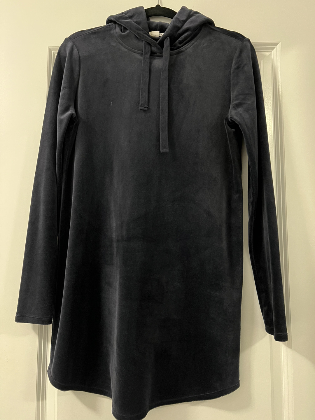 Navy Velvet Hoodie Dress thumbnail