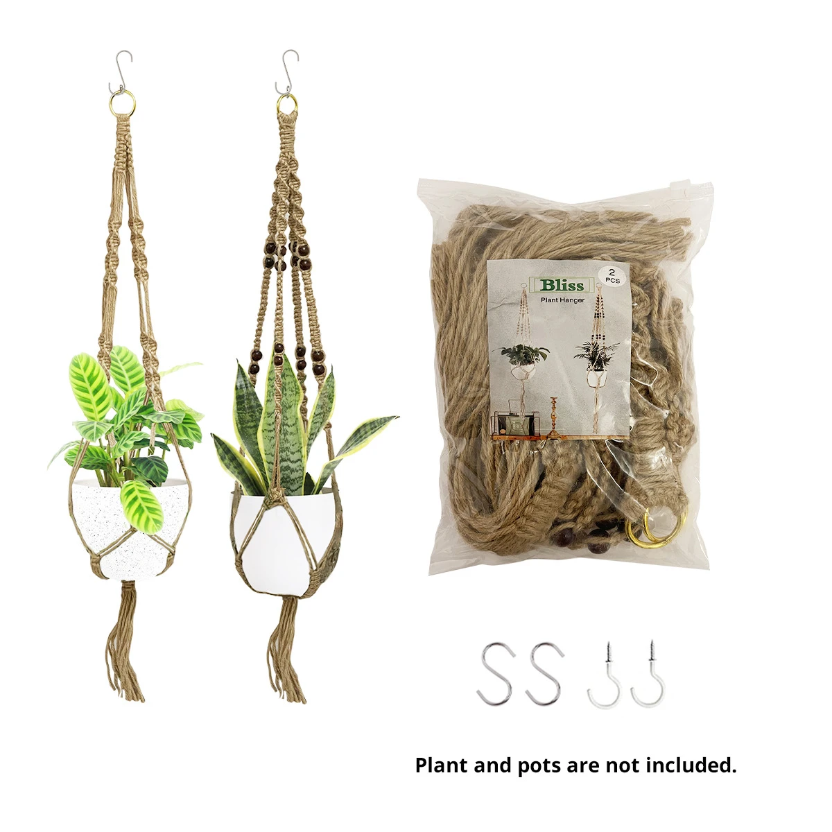 Brown plant hanger -2 pack