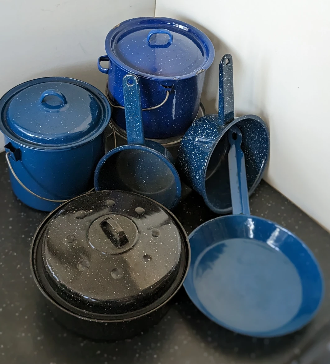 Enamel  Camping/Boating Pots & Pans