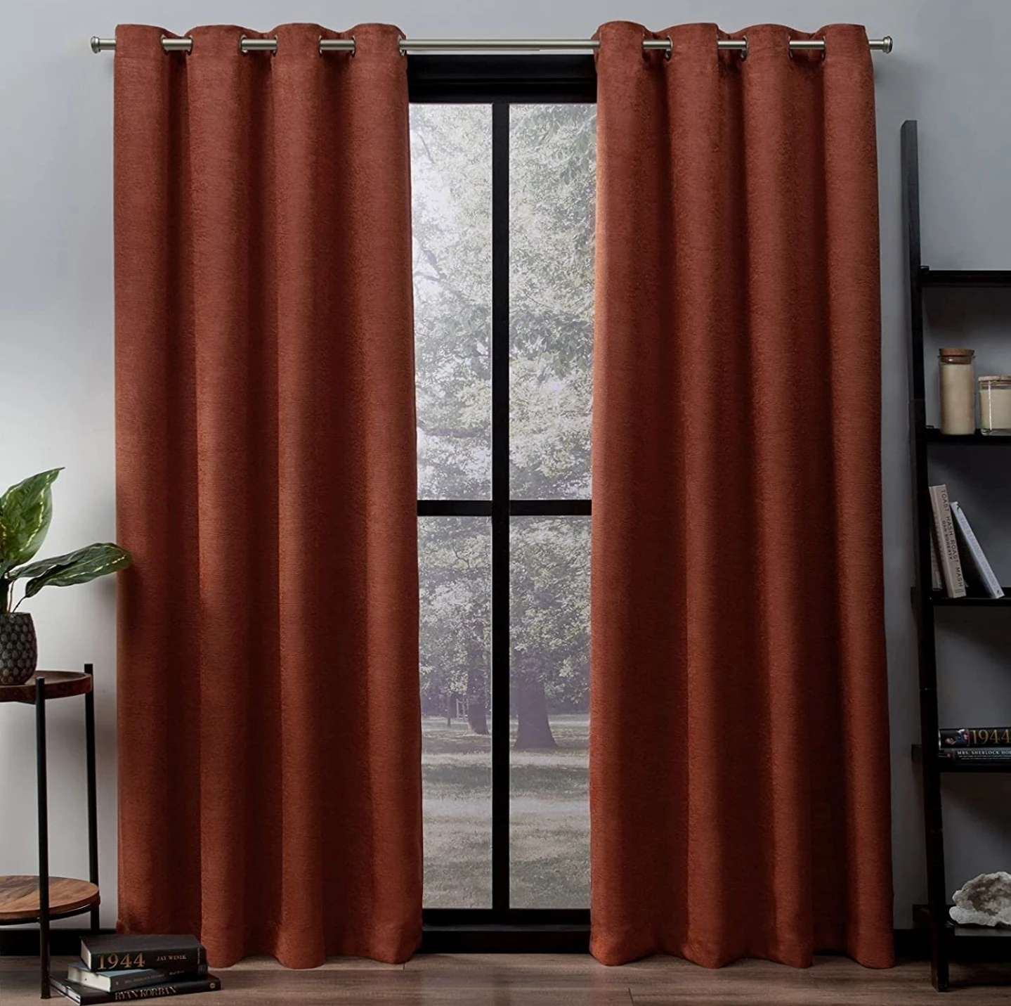 Oxford Textured Sateen Thermal Grommet Top Curtain Panel Pair thumbnail