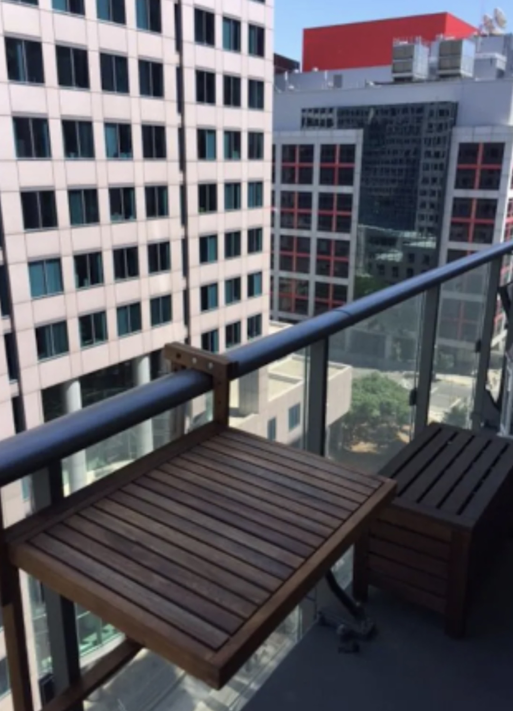 Wood balcony table