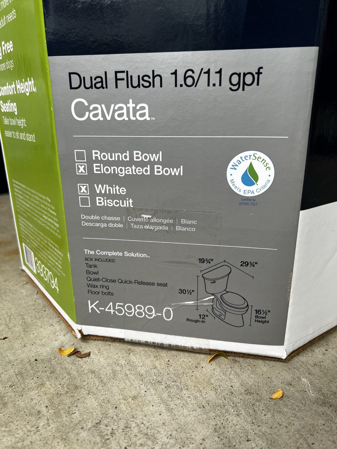 BRAND NEW IN BOX - Kohler dual flush elongated toilet - photo 3