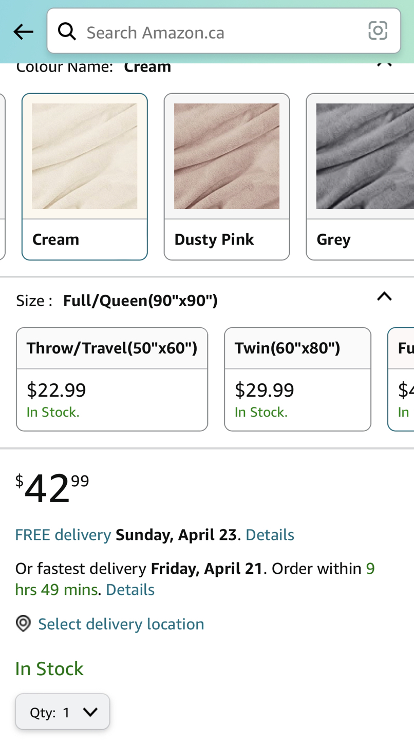 Hometrends Luxury Plush Blanket, Queen, Cream color image indicator(4)