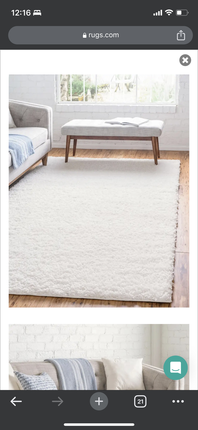 White Living Room Rug - 8' x 10' Ivory Zermatt - photo 2