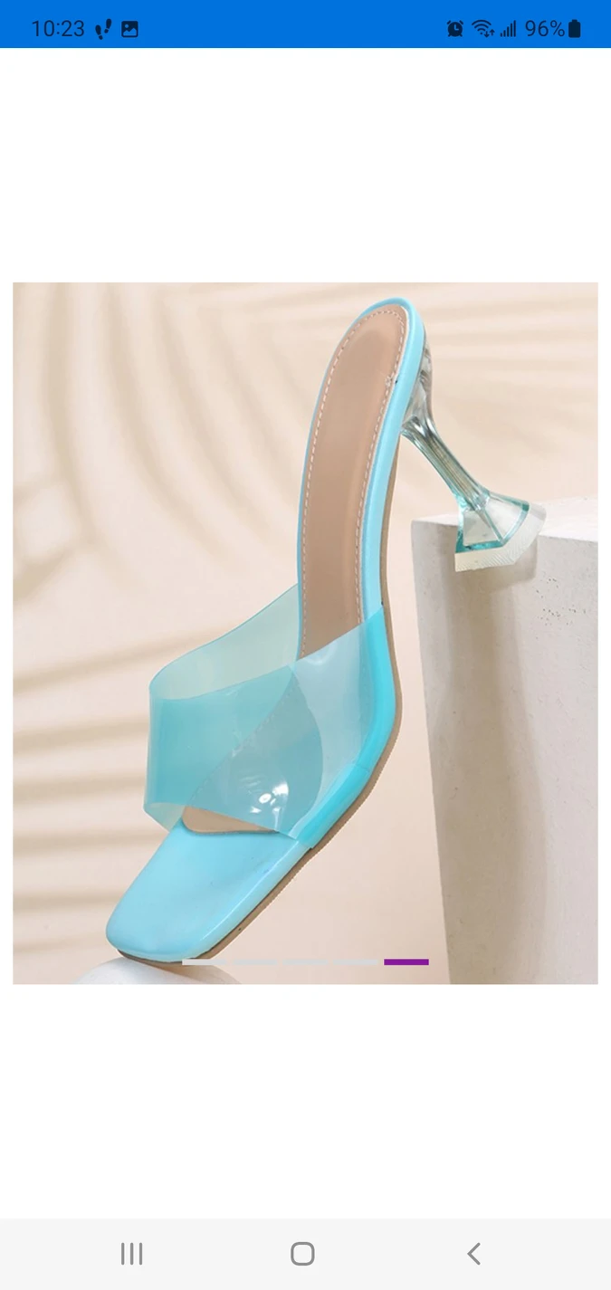 NEW-Blue Clear Heel Sandal -8.5 thumbnail