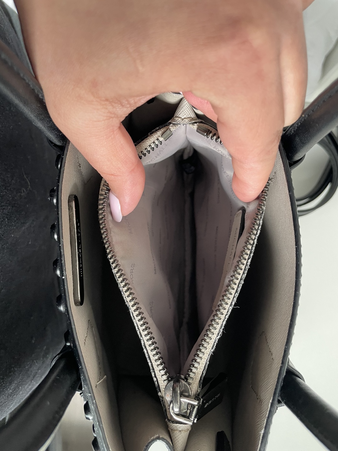 Authentic Black Studded Michael Kors Purse - photo 3