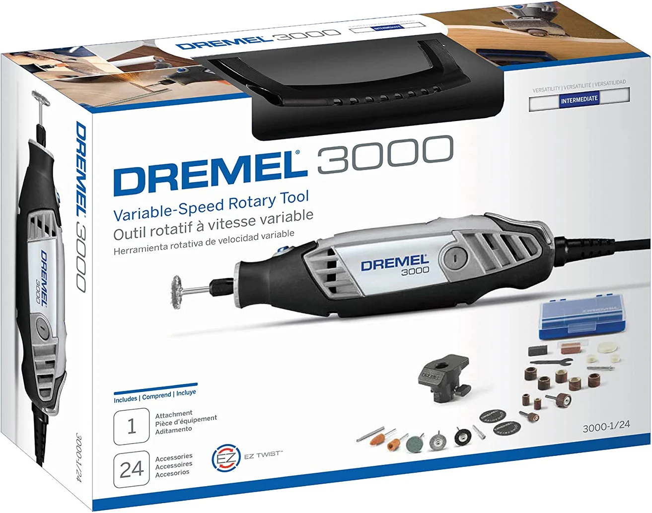 Dremel 3000-1/24 Variable Speed Rotary Tool Kit - 24 Accessories