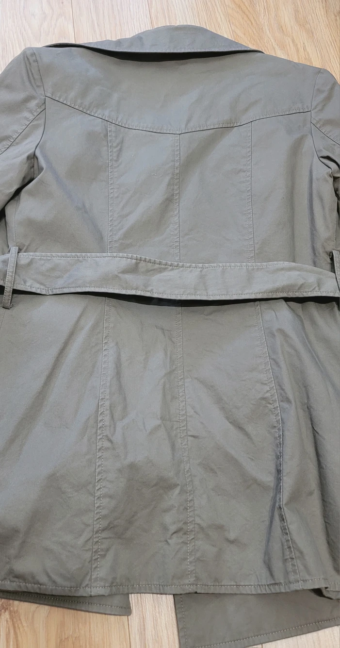 Tie belt trench short coat image indicator(6)