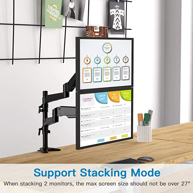 HUANUO Dual Monitor Mount Stand - Aluminum Gas Spring Arm Height - photo 3