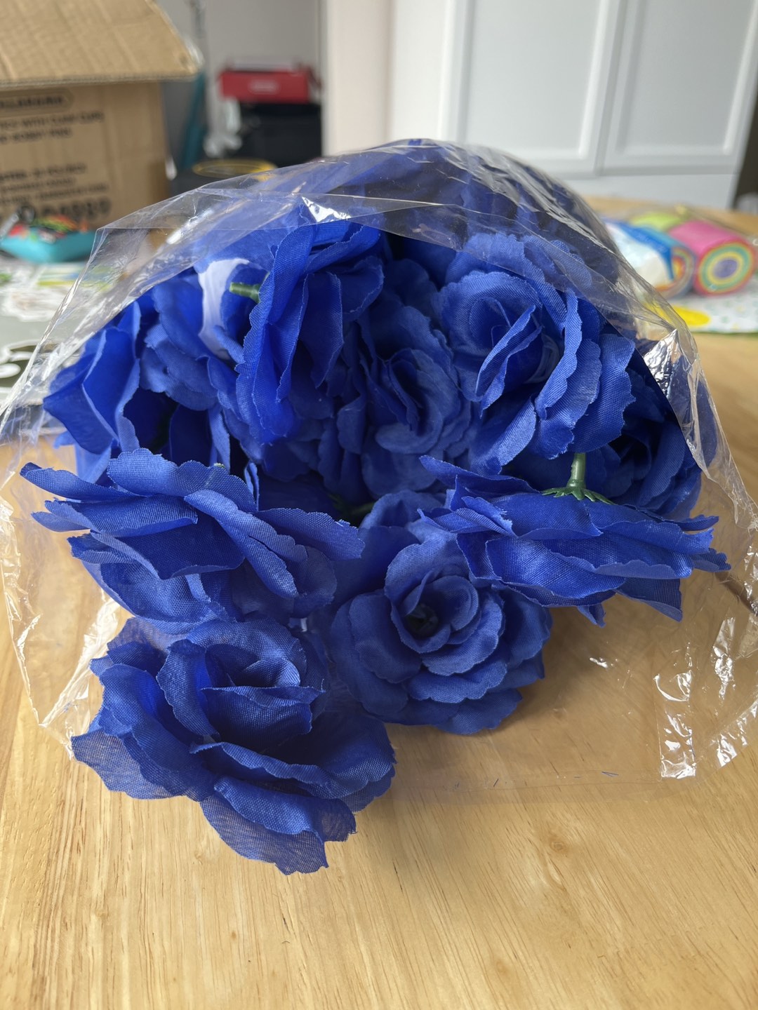 Fake blue roses for decoration thumbnail