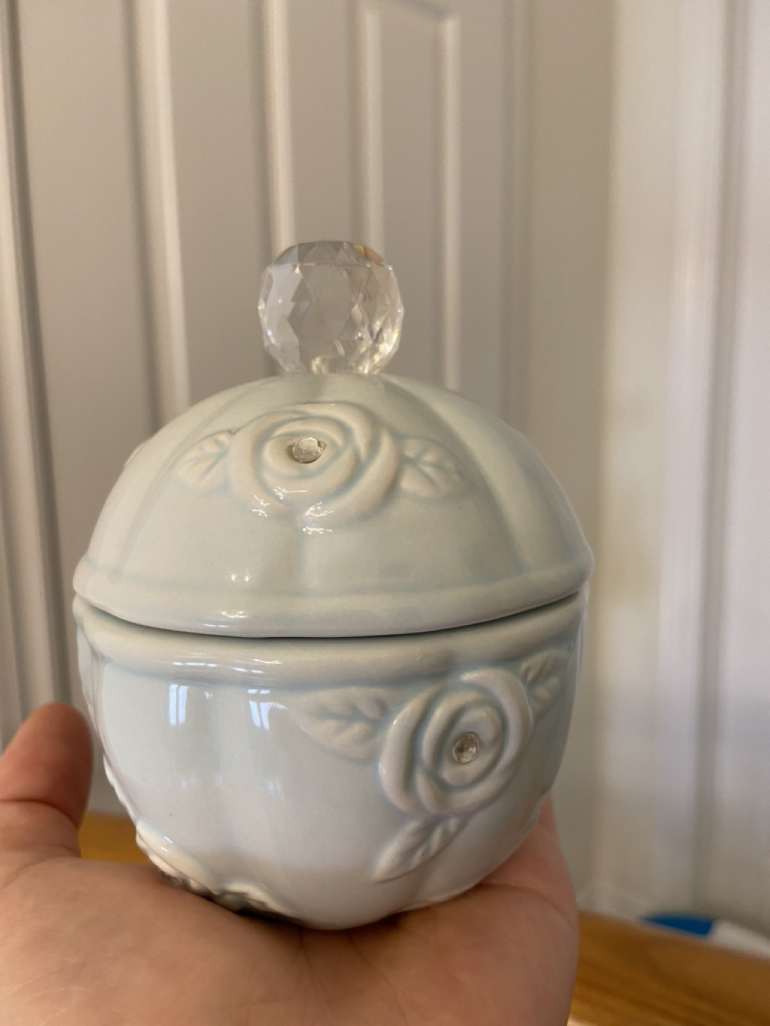 Light Blue Round Ceramic Jar thumbnail
