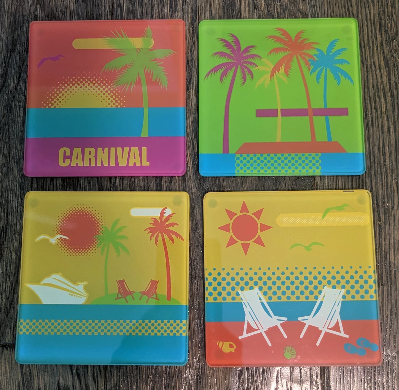 Set of 4 glass coasters thumbnail