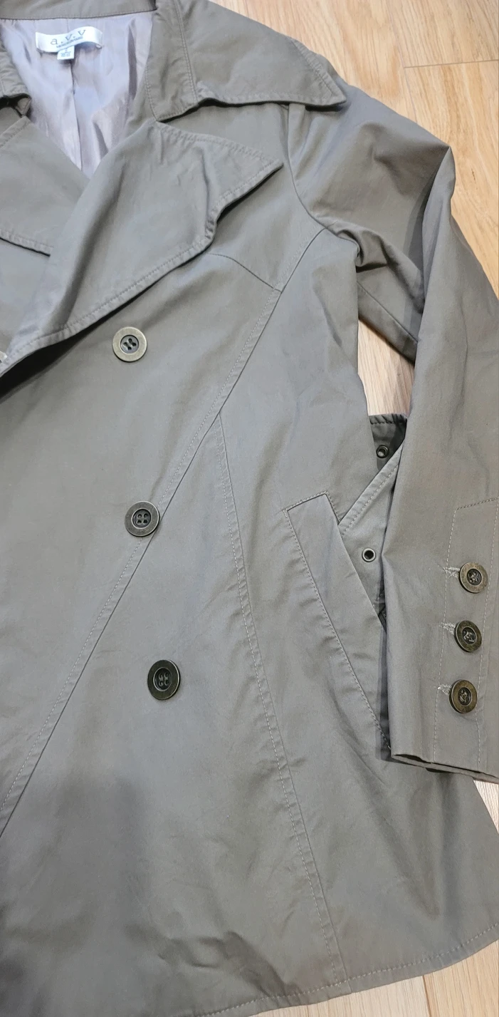 Tie belt trench short coat image indicator(3)