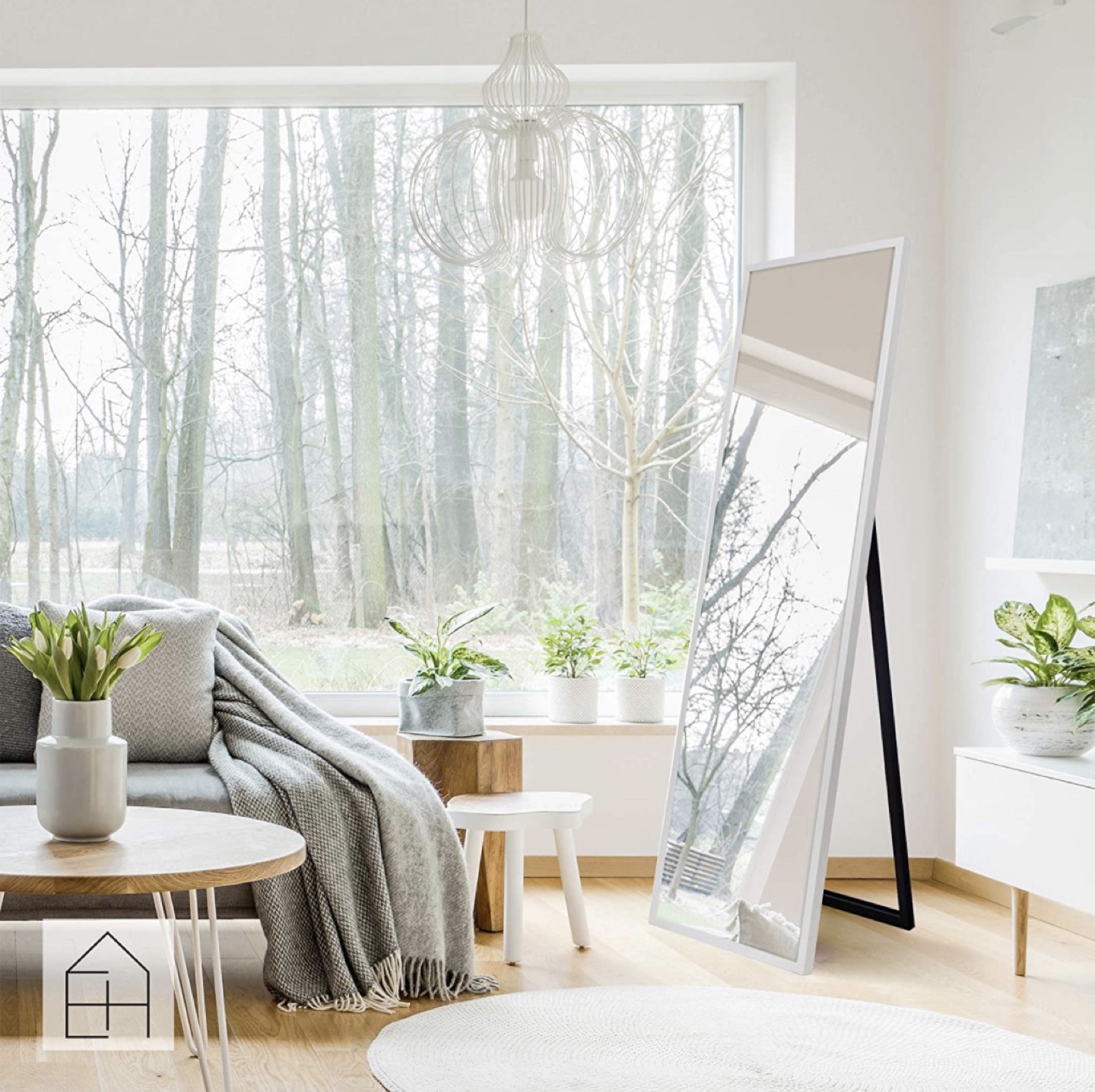 Framed Free Standing Full Length Mirror