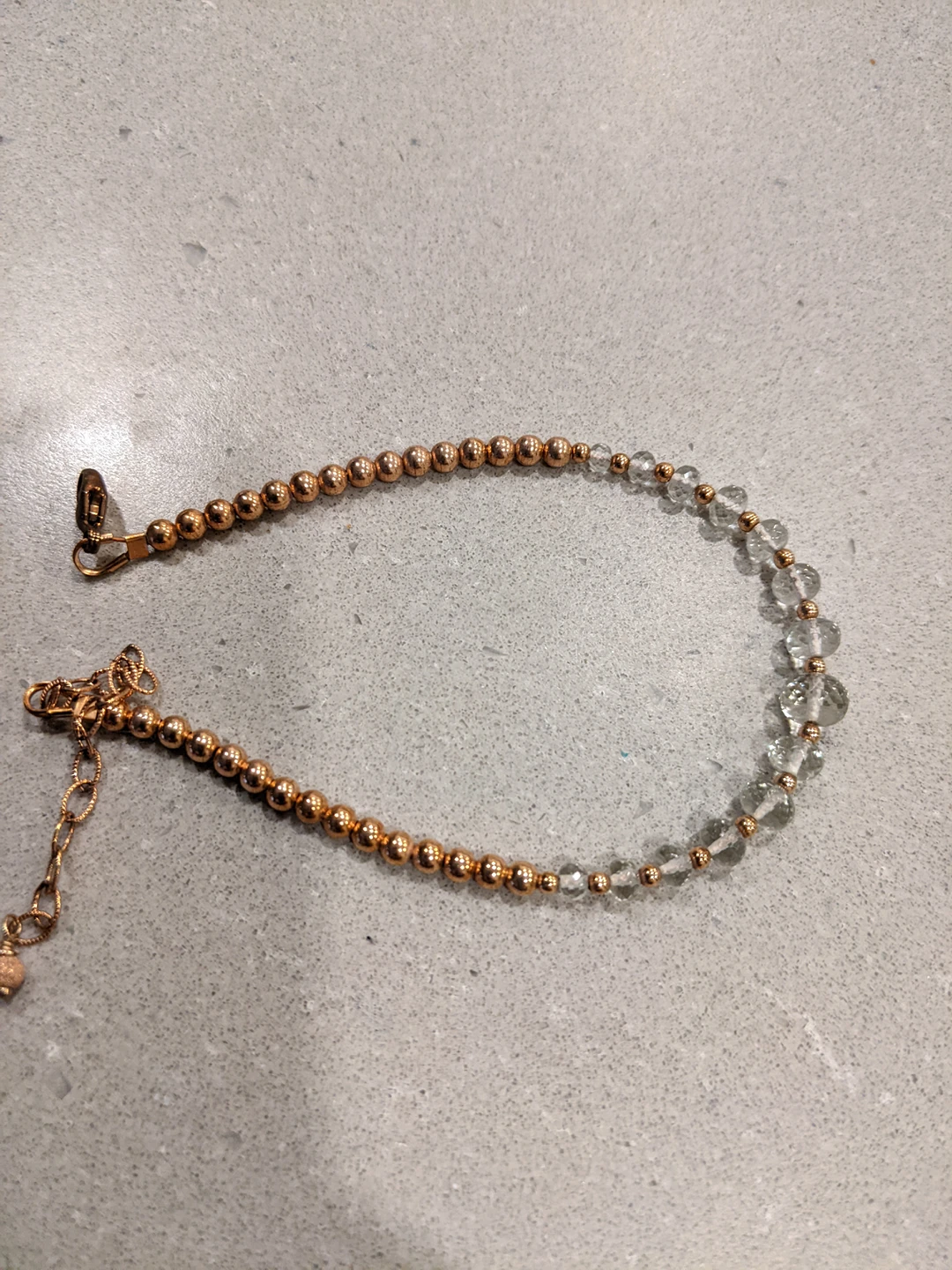 Rose gold beaded bracelet thumbnail