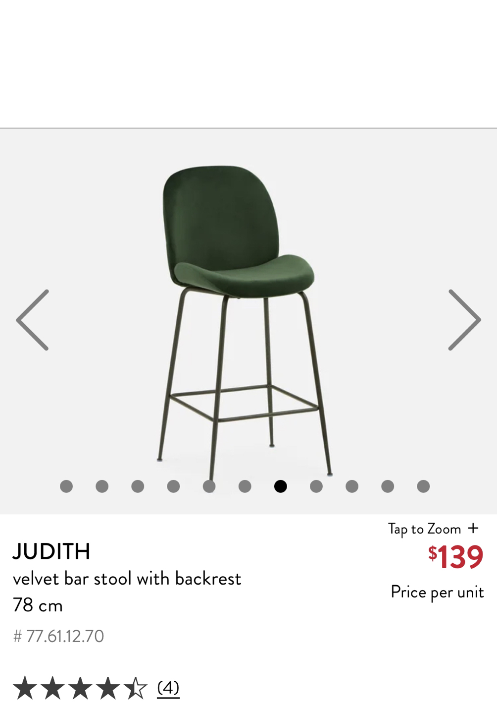 Bar stools velvet green (x2) - photo 4