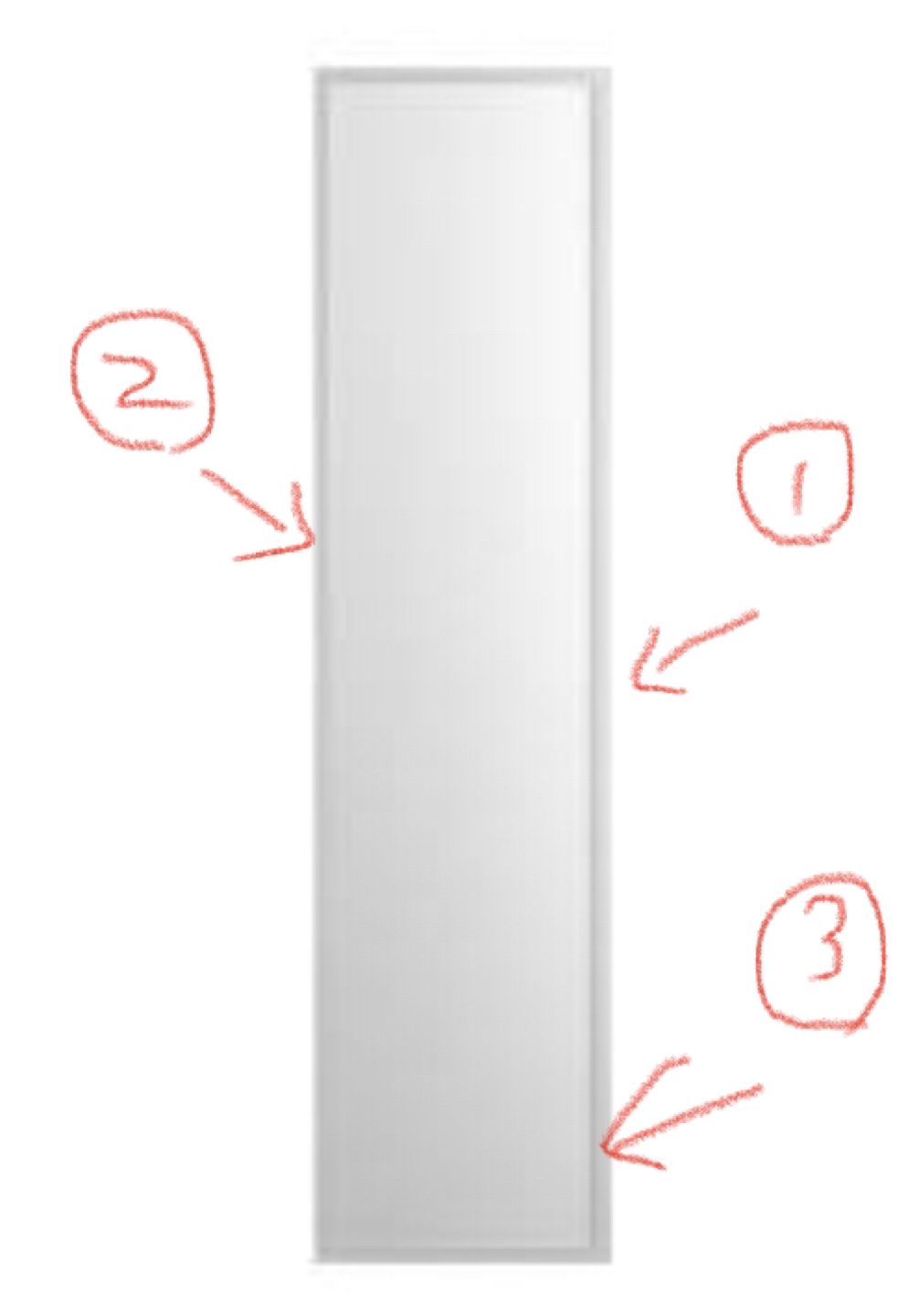 IKEA white mirror 40x160cm