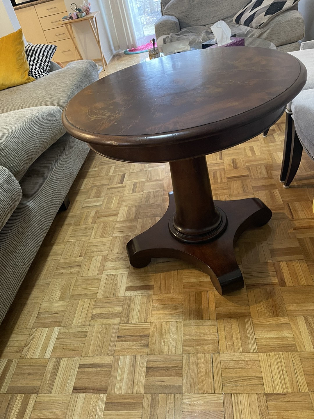 Large Round Table Solid Wool