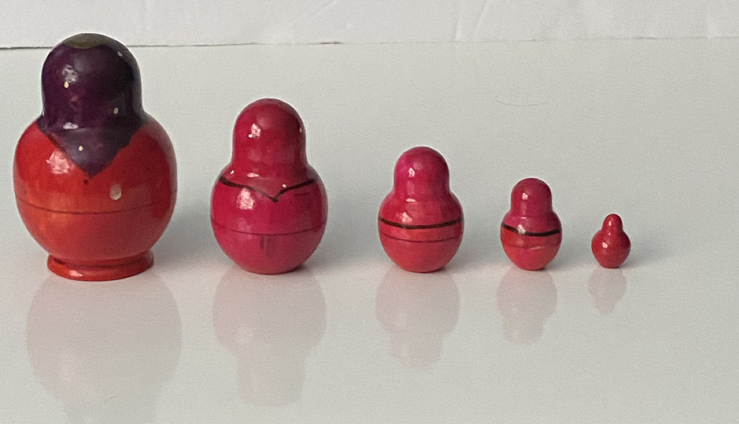 5pcs. Traditional Nesting Dolls are handmade and hand-painted image indicator(5)