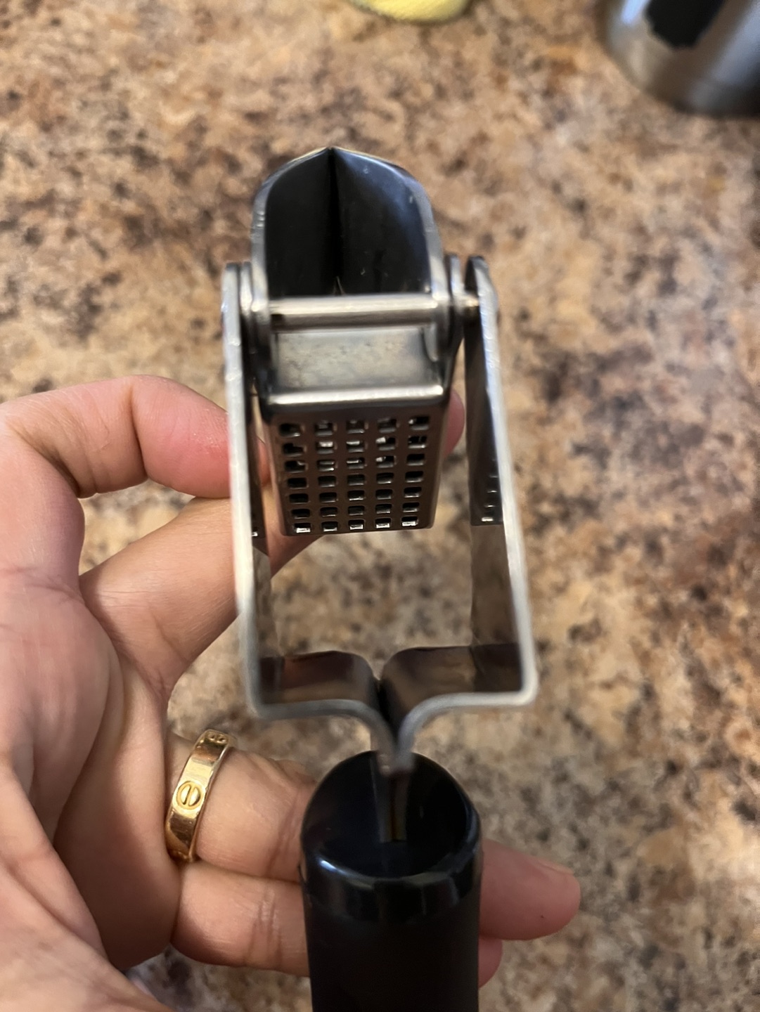 Oxo Stainless steel garlic press MINT condition image indicator(6)