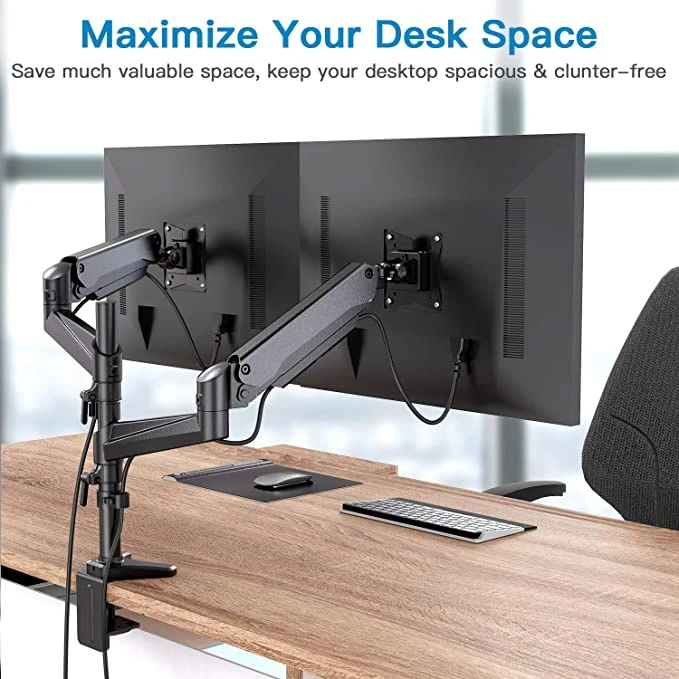 HUANUO Dual Monitor Mount Stand - Aluminum Gas Spring Arm Height - photo 4