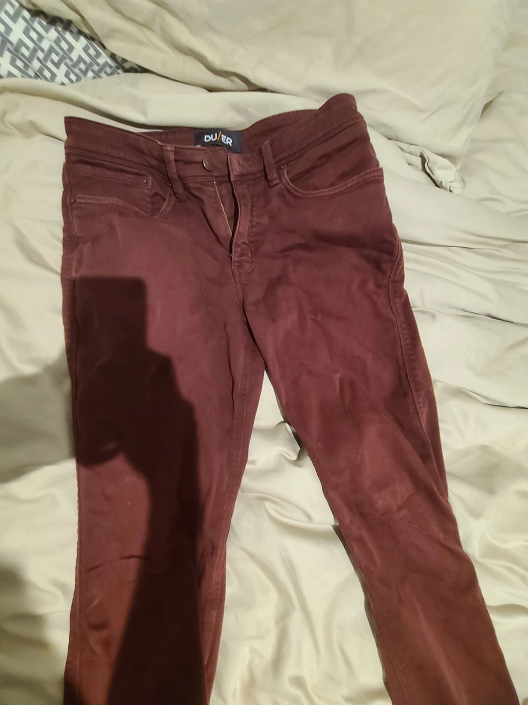 duer slim fit jeans burgundy red 30x30 thumbnail