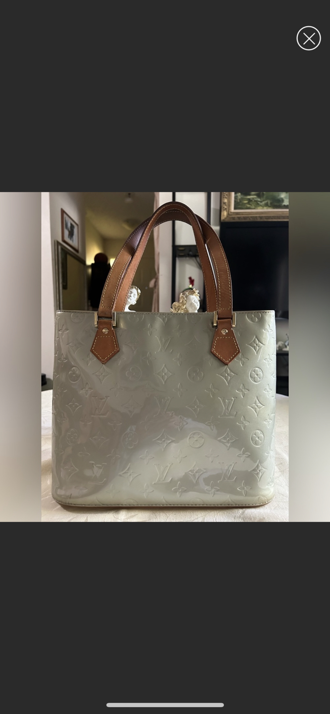 Authentic Louis Vuitton Vernis Mint Houston Monogram Bag