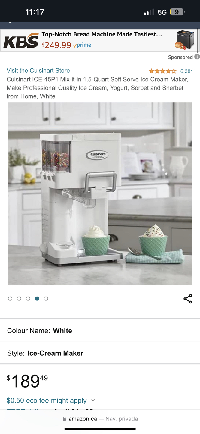 Cuisinart soft ice cream maker
