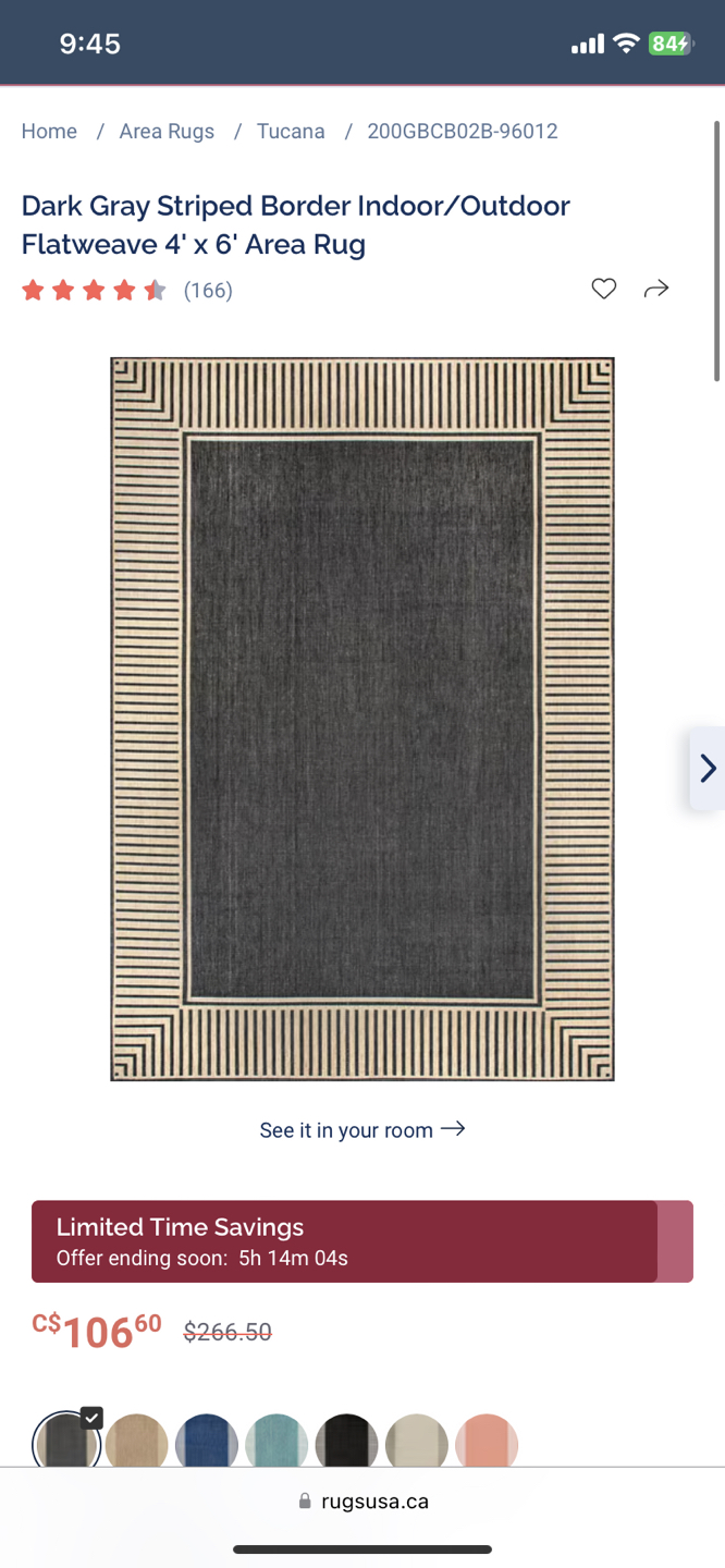 NEW Flat weave Rug 4’ by 6’ - photo 2
