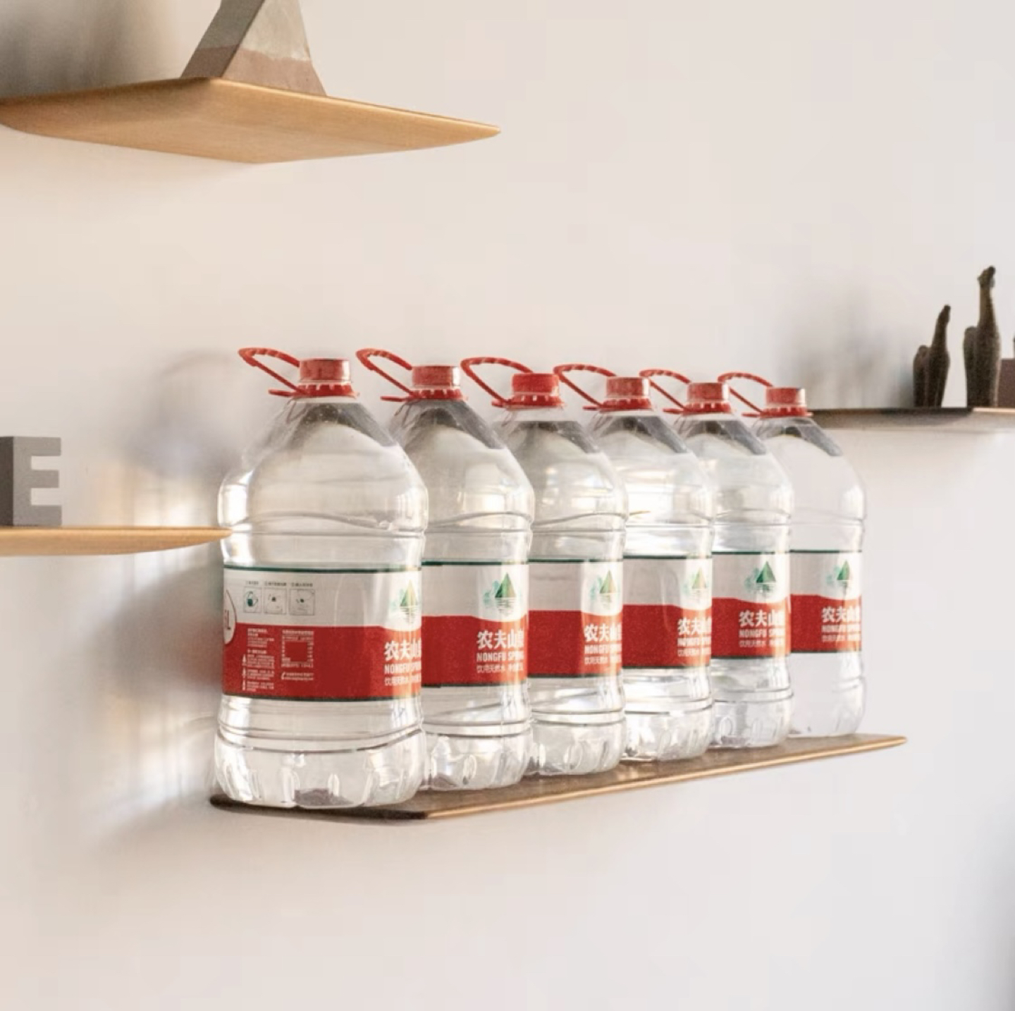 Modern ledge wall wooden shelf - photo 3